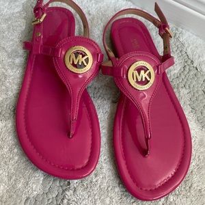 SOLD Michael Kors hot pink patent leather sandals
